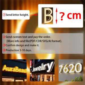 שלט חזית לחנות, שלט חיצוני, לוחות פרסום, תאורת לד, אותיות מתכת תלת מימד, לוח תאורה בהתאמה אישית, דלתות ברזל לעסקים - Product Image 6