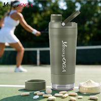 Bouteille shaker isotherme personnalisée YEWAYOGA, idéale pour les entraînements, le yoga et les activités de plein air.