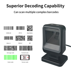 Escáner de Código de Barras de Escritorio, Lector de Códigos QR 2D, Plataforma de Escaneo Omnidireccional con Cable USB, Manos Libres, para Supermercados y Comercios Minoristas - Product Image 4