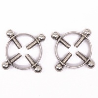 Anneau de téton réglable Gaby sans perçage en acier inoxydable certifié ASTM, plaqué or, zircon, faux bijou de corps pour femme