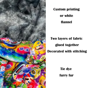 Super Soft fluffy Double fur fleece weighted Minky Fabric New Style Minky tie dye coperta per letto