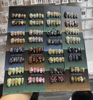 Faux ongles à presser en acrylique baroque faits à la main en gros, ongles artificiels de luxe 3D avec strass, perles et diamants, personnalisables et réutilisables
