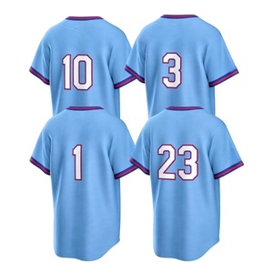 Maglie da baseball americane ricamate blu chiaro della squadra New City US 2026 all'ingrosso per giocatori # 13 # 28 # 44 # 51 # 10 # 3 Luci Personalizzate - Product Image 6
