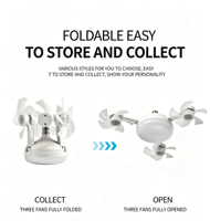 Ventilateur de plafond LED 5 têtes avec moteur DC, design créatif ABS, type E27, silencieux, intensité réglable, pour salon et chambre à coucher