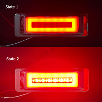 HST-20172 Rectangle Chrome 6 LED 6.3 ''dynamique voiture camion remorque côté marqueur feux arrière clignotant universel voyants lumineux