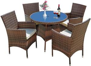 Canapé de jardin <span class=keywords><strong>royal</strong></span> en rotin à vendre, ensemble de salle à manger, meubles d'extérieur, combinaison table et chaises en rotin - Product Image 3