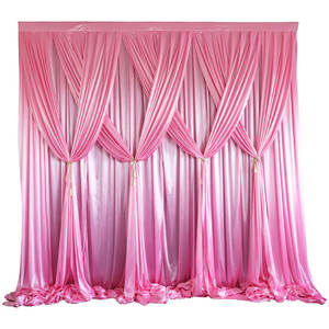 Rideaux <span class=keywords><strong>de</strong></span> <span class=keywords><strong>fond</strong></span> <span class=keywords><strong>de</strong></span> scène élégants sur mesure à double couche en soie glacée pour mariage, événements et décoration <span class=keywords><strong>de</strong></span> fête - Product Image 4