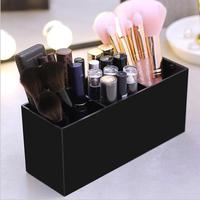 Organisateur de pinceaux de maquillage moderne et minimaliste en plastique JX avec compartiments pour crayons à sourcils, pinceaux à paupières, porte-stylos, rangement de bureau