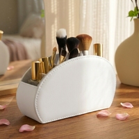 Boîte de rangement pour table de maquillage en cuir PU avec logo personnalisé LG8175, 5 compartiments, pour bureau/maison/salon, rangement pour télécommande de télévision