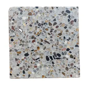 Crushed Stone Cement Tiles 300x600mm Outdoor Terrazzo Cement Floor Tile