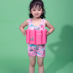 Printing Safety Kids Girls One Piece Flat Angle Floating Buoyancy Swimwear <strong>Swimsuit</strong> for Children - Product Image 2