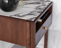 Table d'appoint en marbre Calacatta Viola, table basse en pierre naturelle, table d'appoint violette avec tiroir, taille personnalisée pour la maison