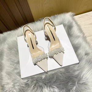 Fashion Leather Hollow Out Kitten Heels Suitable For Both <b>Men</b> And Women Comfortable Pointed Toe Low Heeled Waterproof <b>Shoes</b> - Product Image 6