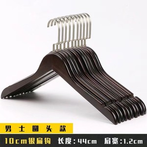 Perchas de madera maciza retro con LOGO al por mayor para adultos, tiendas de ropa, perchas de madera antideslizantes para niños - Product Image 2