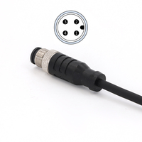 Câble pré-câblé droit mâle KRONZ M12 4 broches 10m PVC noir non blindé IP67 étanche Connecteur circulaire industriel