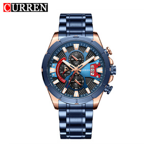 Montre Homme CURREN 8401 – Style Business Décontracté, Quartz Analogique, Chronographe, Étanche, Lumineuse, Bracelet en Alliage et Silicone - Product Image 1