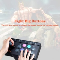 Manette de jeu d'arcade 2022 pour Street Fighter // pour Lite - Filaire, noire, en ABS, compatible Android