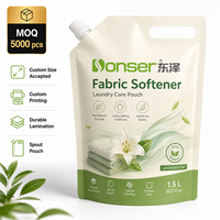 Sacs en plastique Doypack réutilisables de 1 litre pour liquide vaisselle, savon, lessive, emballage avec bec verseur