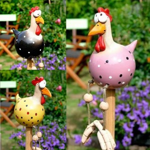 Adornos de Resina para Jardín con Forma de Gallina de Ojos Grandes y Patas Largas, Estilo Primaveral, Estilo Dibujos Animados, para Patio - Product Image 2