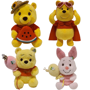 Jouet en peluche ours jaune mignon, super doux, en polyester et coton PP, brodé, porte-bonheur, pochette en filet à suspendre, jouet anti-stress - Product Image 4