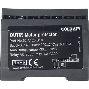Protecteur de moteur Goldair OUT69 AC200-240V 6A Relais 250V Ambiante -30 à +70°C - Product Image 1