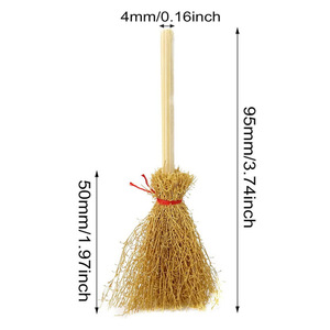 Mini Escoba de Cuerda Roja y Blanca para Halloween, Accesorio de Juguete de Escoba de Bruja, Adorno Grande para Árbol de Navidad - Product Image 4