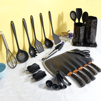 Manjia 25 pcs Ustensiles en silicone YH074 Accessoires de cuisine Outils gadgets Ustensiles de cuisine Ensemble d'ustensiles de cuisine