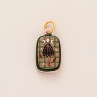 Kalung Rantai Mode Karya Seni Kuningan Lukisan Tangan Motif Botani Cerah Liontin Cinta Set Perhiasan Kerajinan Tangan DIY Baru