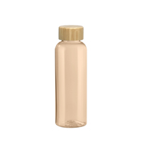 Nouvelle bouteille d'eau en plastique promotionnelle peu coûteuse de 500ml sans Bpa avec logo personnalisé couvercle en bambou recyclé transparent purifié sans Pba
