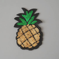 Nouveaux patchs à coudre et thermocollants à paillettes brodées, motifs fruits (ananas, cerise, banane, fraise), pour vêtements