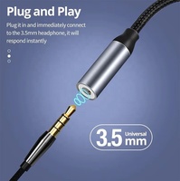 Câble adaptateur audio numérique USB Type C 3.5mm femelle Câble jack stéréo tressé en nylon mâle Adaptateurs de casque 3.5mm Connecteurs