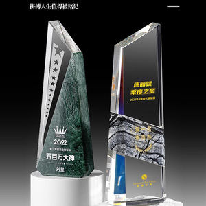Trofeo de Cristal de Mármol Personalizado, Grabado Láser, Impresión UV, Suministros Duraderos para Premios, Regalos Empresariales - Product Image 3