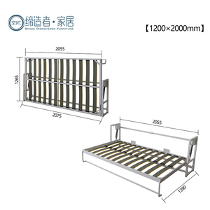 Nuovo Design multifunzione a Gas ascensore orizzontale doppio formato letto pieghevole meccanismo senza armadi letto - Product Image 6