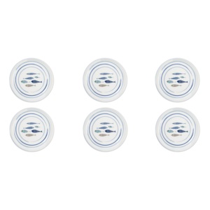Assiettes à pizza en porcelaine Excelsa North Sea 30,5 cm, multicolores, lot de 6 assiettes en porcelaine - Product Image 2