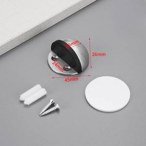 Butée de porte robuste en acier inoxydable 304 moderne avec pare-chocs en caoutchouc, fixation par vis, pour la maison, l'hôpital, le bureau et l'hôtel - Product Image 6