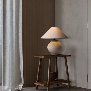 Lámpara de Mesa de Cerámica Japonesa Estilo Wabi-Sabi, Fuente de Luz LED, Garantía de 3 Años, Lámpara Decorativa Zen Minimalista Retro para Casas de Huéspedes - Product Image 5
