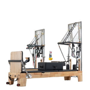 SAERDE Half Tower Deluxe Commercial Grade Pilates Reformer with <b>Oak</b> Wood <b>Frame</b> and Pulley Power Foldable Half Tower - Product Image 1