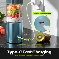 Nuevo Diseño OEM de Fábrica, Licuadora Portátil Recargable por USB de 600 ml, para Smoothies y Batidos, Uso Doméstico y al Aire Libre