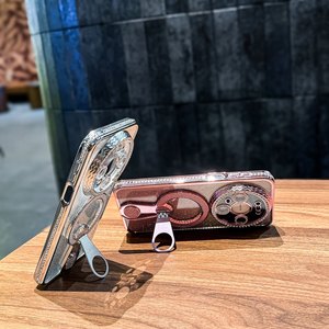 Étui magnétique antichoc électroplaqué avec paillettes de diamant à 360 degrés °   Support rotatif pour <span class=keywords><strong>Huawei</strong></span> Magic 6 P80 Pura 70 Mate 80 Pro Max - Product Image 4