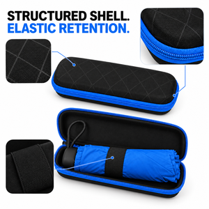 Custodia da viaggio impermeabile personalizzata per ombrello in X-PAC EVA con guscio strutturato, fodera morbida, cinturino elastico e opzioni di cerniera colorata - Product Image 4