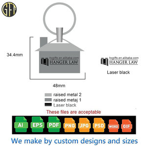 Tùy Chỉnh Sắt Nhà Hình Dạng Kim Loại Keychain Cá Nhân Khắc Laser UV In Logo Kẽm Hợp Kim Thăng Hoa Trống Móc Chìa Khóa Chuỗi - Product Image 2