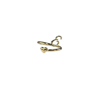 Fashion <b>Rings</b> PVD Gold Plated 316L Stainless Steel Heart Design <b>Adjustable</b> <b>Ring</b> For Women - Product Image 2