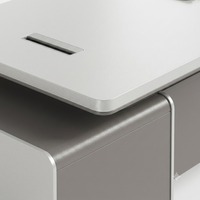Escritorio Ejecutivo Moderno de Lujo con Gabinete Lateral, Silla de Cuero y Estantería para Libros, para Directores Ejecutivos y Gerentes, Muebles de Oficina Comerciales
