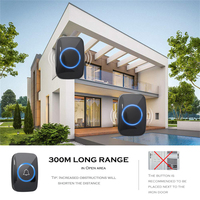 Sonnette de porte intelligente étanche, longue portée 300m, sans fil, pour la maison