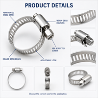 Collier de serrage réglable en acier inoxydable à vis sans fin pour tuyaux de plomberie, conduites d'air et raccordement de flexibles automobiles