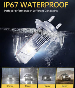 H4 H7 Ampoules de brouillard de phare LED 27W 2750LM 6500K <span class=keywords><strong>Focus</strong></span> d'éclairage avec tube en cuivre et ventilateur Phare à dissipation thermique pour rénovation - Product Image 5