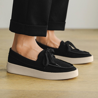 Mocassins en daim pour hommes, souples et confortables, à enfiler, chaussures décontractées pour la marche, printemps-été, toutes tailles