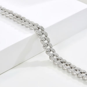 16.5mm 18mm Rétro Vintage Hip Hop Haute Poli Cubique 925 Argent Zircone Miami pour Hommes Femmes Cubain Lien Chaîne Bracelet - Product Image 3