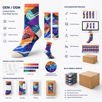Chaussettes longues de sport personnalisées OEM, sans couture, respirantes, à séchage rapide, absorbant la transpiration, résistantes aux déchirures, en fibre de bambou imprimée