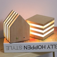 Lampe décorative en acrylique personnalisée, lampe de nuit en bois, artisanat en bois, base en hêtre, LED créative, câble USB, lampe de chambre pour enfants
